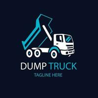 flat design dump truck logo template vector