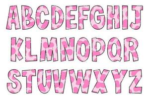 Handcrafted Cow Texture Letters. Color Creative Art Typographic Design vector