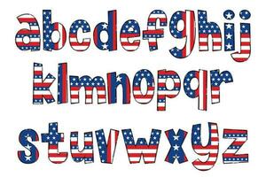 Handcrafted American Flag Letters. Color Creative Art Typographic Design vector