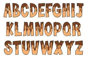 Handcrafted Brownie Letters. Color Creative Art Typographic Design vector