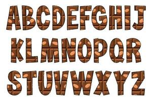 Handcrafted Chocolate Letters. Color Creative Art Typographic Design vector