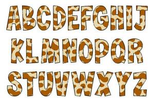Handcrafted Cow Texture Letters. Color Creative Art Typographic Design vector