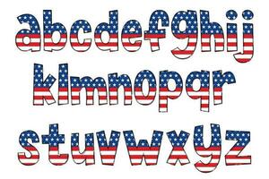 Handcrafted American Flag Letters. Color Creative Art Typographic Design vector