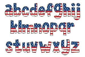 Handcrafted American Flag Letters. Color Creative Art Typographic Design vector