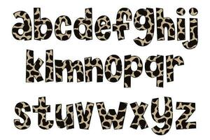 Handcrafted Cow Texture Letters. Color Creative Art Typographic Design vector