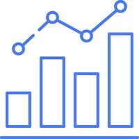 Growth graph line icon vector