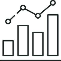 Growth graph line icon vector