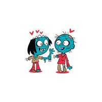 vector couple of cartoon zombies