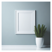 Blank Frame Mockup, Empty Frame Mockup, Frame with Potted Plant, Frame and Plant Mockup, Minimalist Frame Mockup png