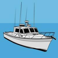 remolque deporte pescar barco ilustración vector imagen