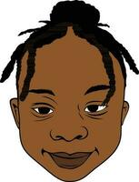 Cute black girl with messy short braids vector image