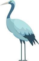 azul grua pájaro plano estilo vector ilustración, Stanley o paraíso grua, antropoides paraíso, el nacional pájaro de sur África vector imagen