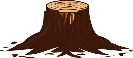 Tree stump vector illustration , the base of a tree after the rest of the trunk has been cut down vector image