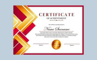 certificate design simple modern a4 luxury certificate red gold color vector