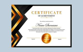 certificate design simple modern a4 luxury certificate black gold color vector