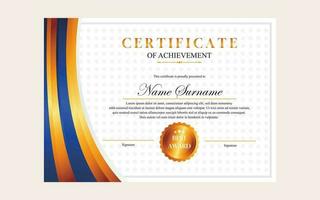 certificate design simple modern a4 luxury certificate blue gold color vector