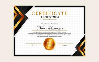 certificate design simple modern a4 luxury certificate black gold color vector