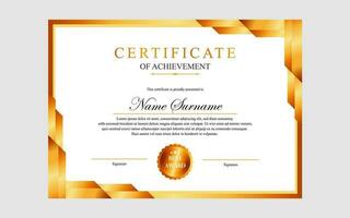 certificate design simple modern a4 luxury certificate  gold color vector