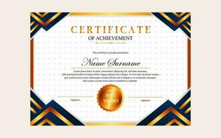 certificate design simple modern a4 luxury certificate blue gold color vector