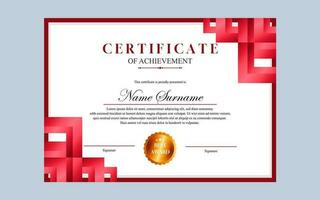 certificate design simple modern a4 luxury certificate red gold color vector