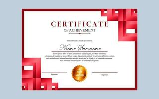 certificate design simple modern a4 luxury certificate red gold color vector