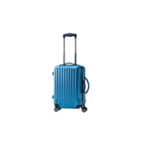 azul viaje carretilla bolso en transparente fondo, fotografía de viaje equipaje, aislado equipaje para viaje fotografía, viaje equipaje con transparente fondo, elegante carretilla bolso png