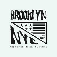 New York City, Brooklyn. Stylized American flag. Typography, t-shirt graphics, poster, print, banner, flyer, postcard vector