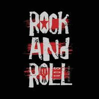 rock y rodar música. Clásico diseño. grunge antecedentes. cráneo tipografía, camiseta gráficos, imprimir, póster, bandera, volantes, tarjeta postal vector