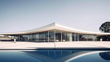A picture of a house infront of a bright clear sky, photo