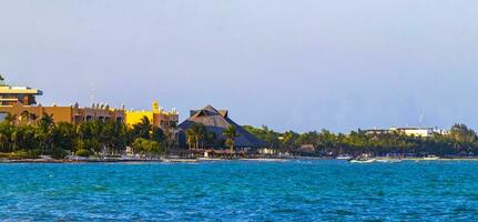 Tropical caribbean beach clear turquoise water Playa del Carmen Mexico. photo