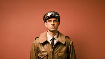 A photograph of a person standing infront of a solid color background, photo