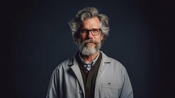 A photograph of a person standing infront of a solid color background, photo