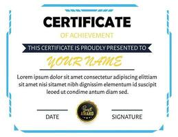 Vector certificate template