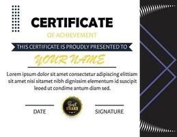 Stylish modern elegant certificate of achievement award template design vector illustration certificates Design