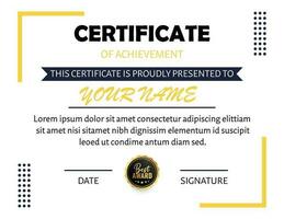 Modern certificate template premium golden black certificate template design vector