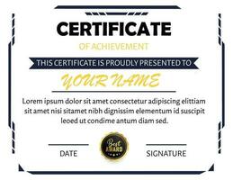 Certificate of achievement vector certificate template