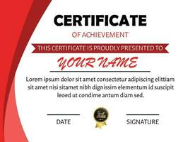 Certificate of achievement border template with luxury badge and modern line and shapes. For award, business, and education needs. Diploma vector template