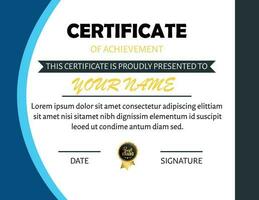 Vector certificate template. certificate of achievement