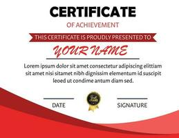 Certificate of achievement design template vector