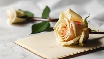 A Touch of Elegance - Greeting Card and Rose - photo