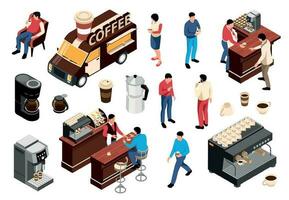 Isometric Coffee Icon Set vector