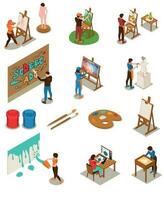 Artists Isometric Set vector