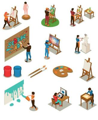 Artists Isometric Set