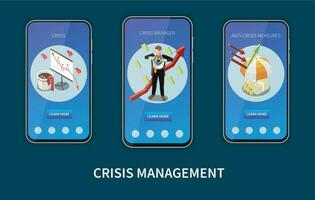 Crisis Management Isometric Set vector