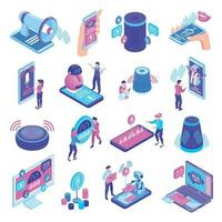 Voice Assistant Isometric Set vector