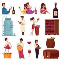 conjunto de iconos de vino vector