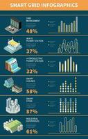 Smart Grid Isometric Infographics vector