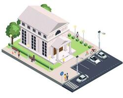 Isometric Classic Architecture Composition vector