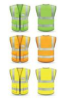 Green Orange And Yellow Realistic Vests vector