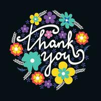 Bright groovy Thank you card vector